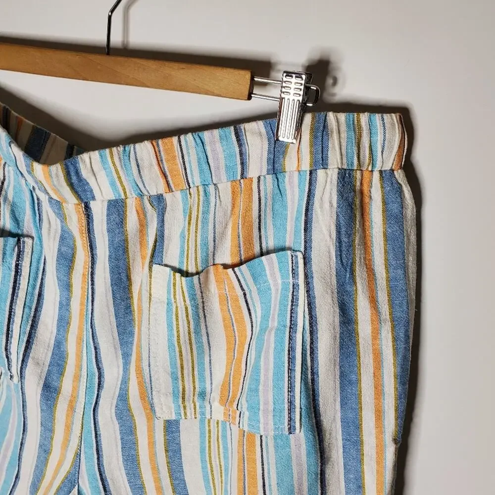 Briggs Linen Blend striped drawstring linen casual shorts NEW Size XXL - Picture 8 of 11